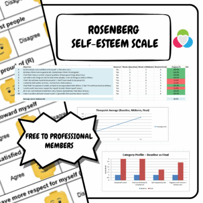LEGO-style Rosenberg Self-Esteem Scale toolkit for children — PDF assessment, Excel progress tracker, and intervention guide