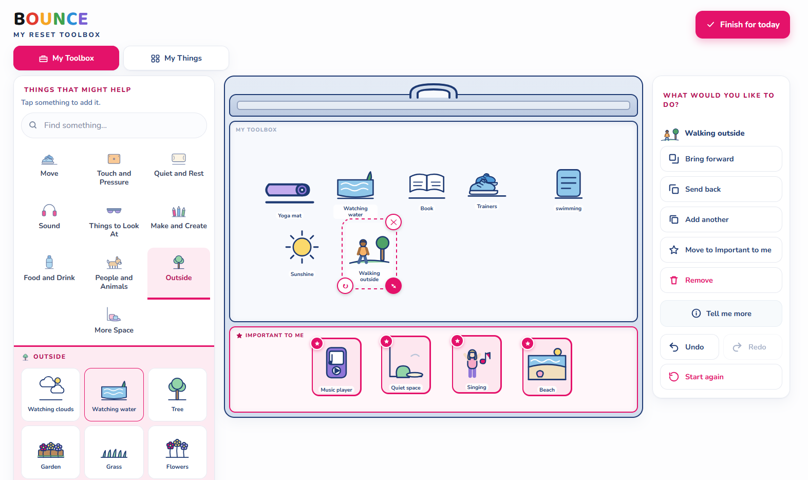 The KidZone My Reset Toolbox tool