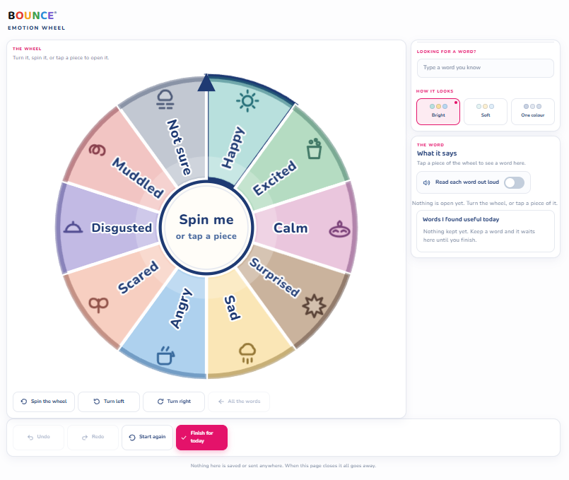 The KidZone Emotion Wheel tool