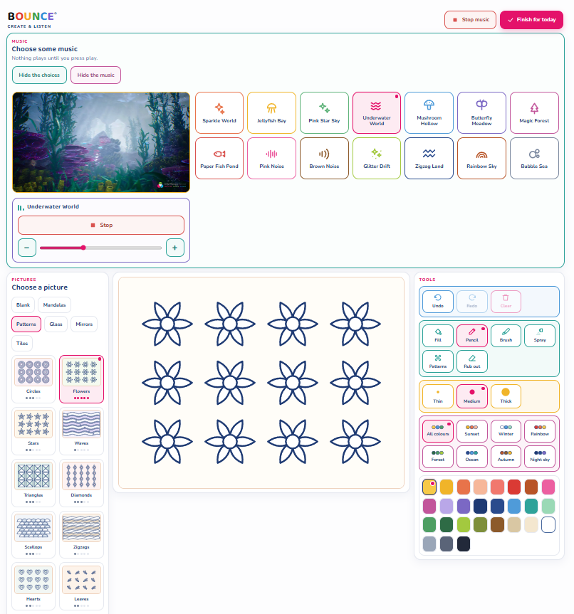 The KidZone Colour and Music tool