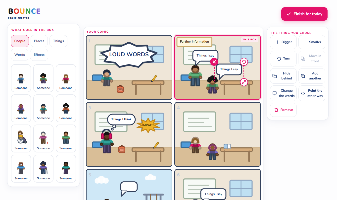 The KidZone Comic Strip Conversations tool