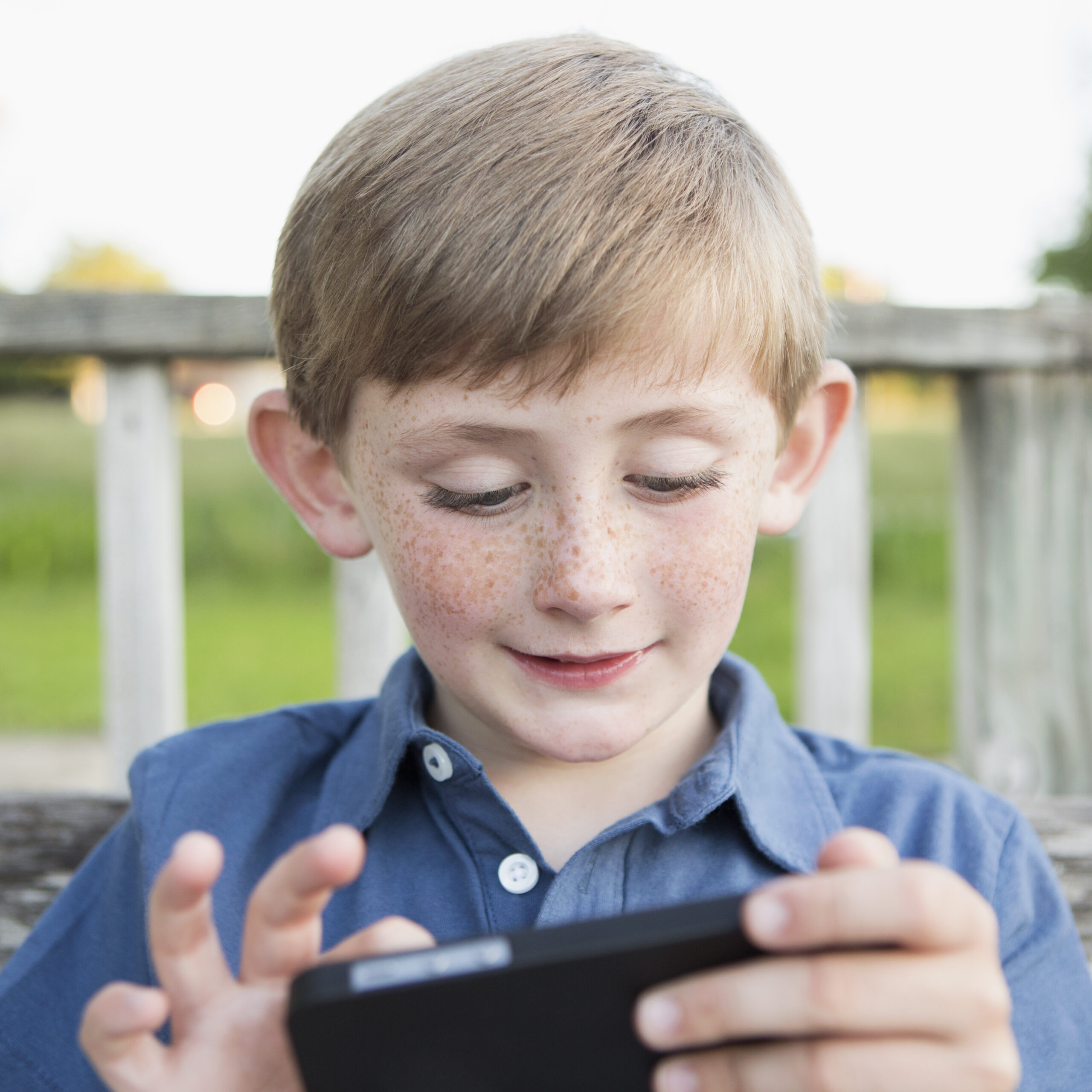 A child using a KidZone tool on an iPad