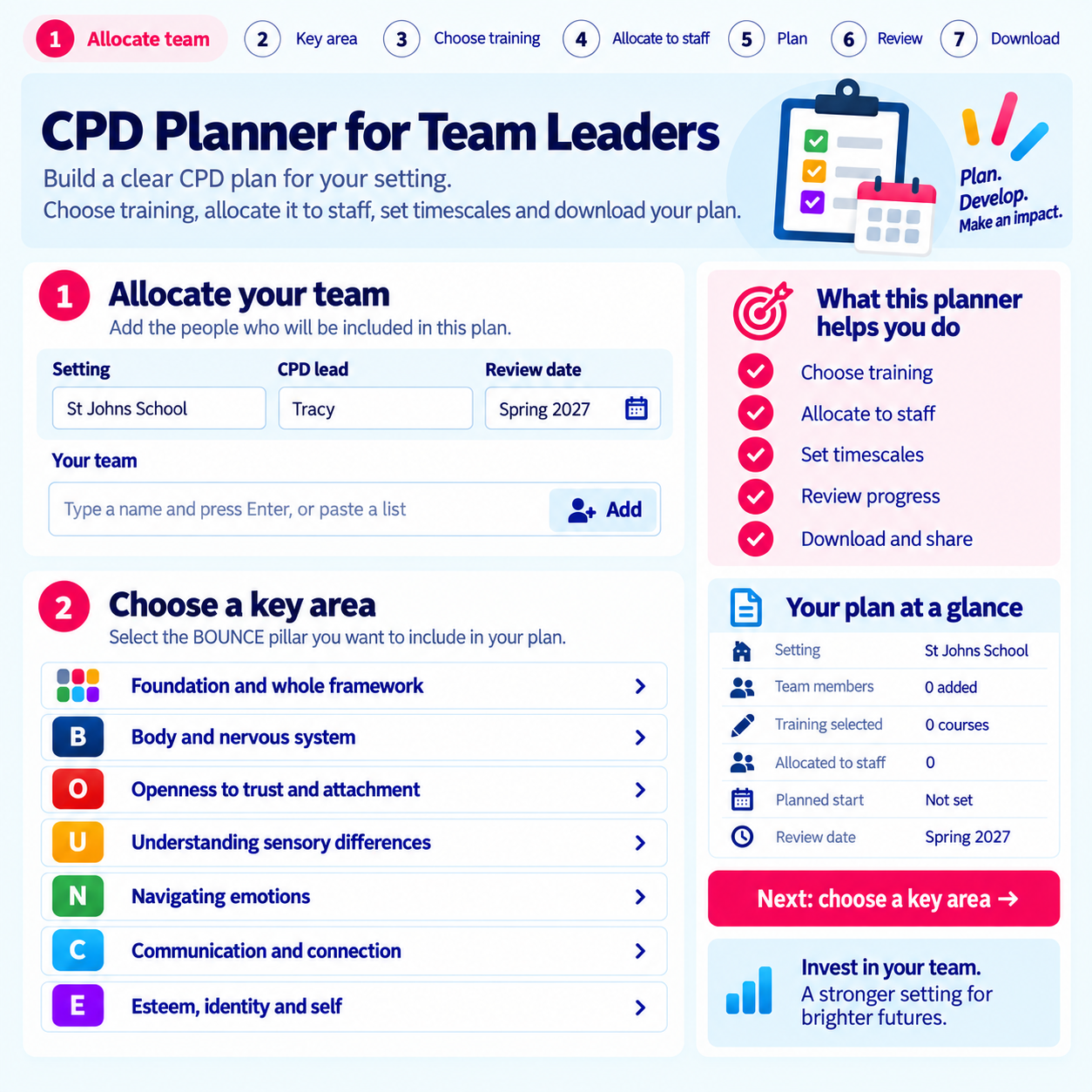 CPD Planner for Team Leaders