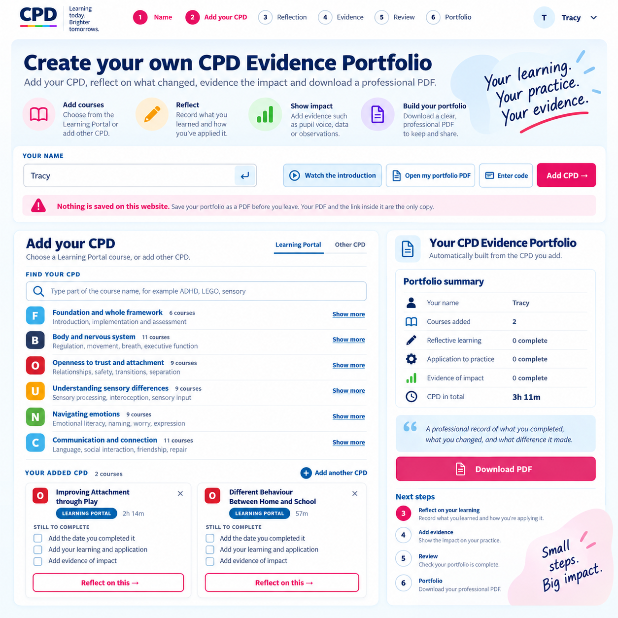 Create your own CPD Evidence Portfolio