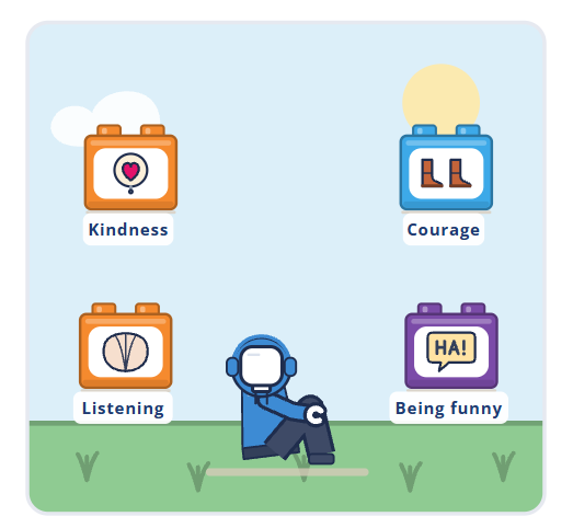 Superpowers: kindness, courage, listening and being funny